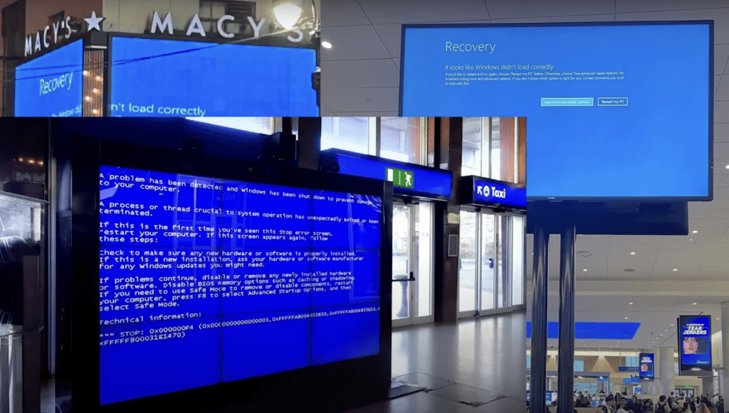 Airplanes boards all over the world with blue screen